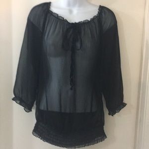 Black sheer blouse